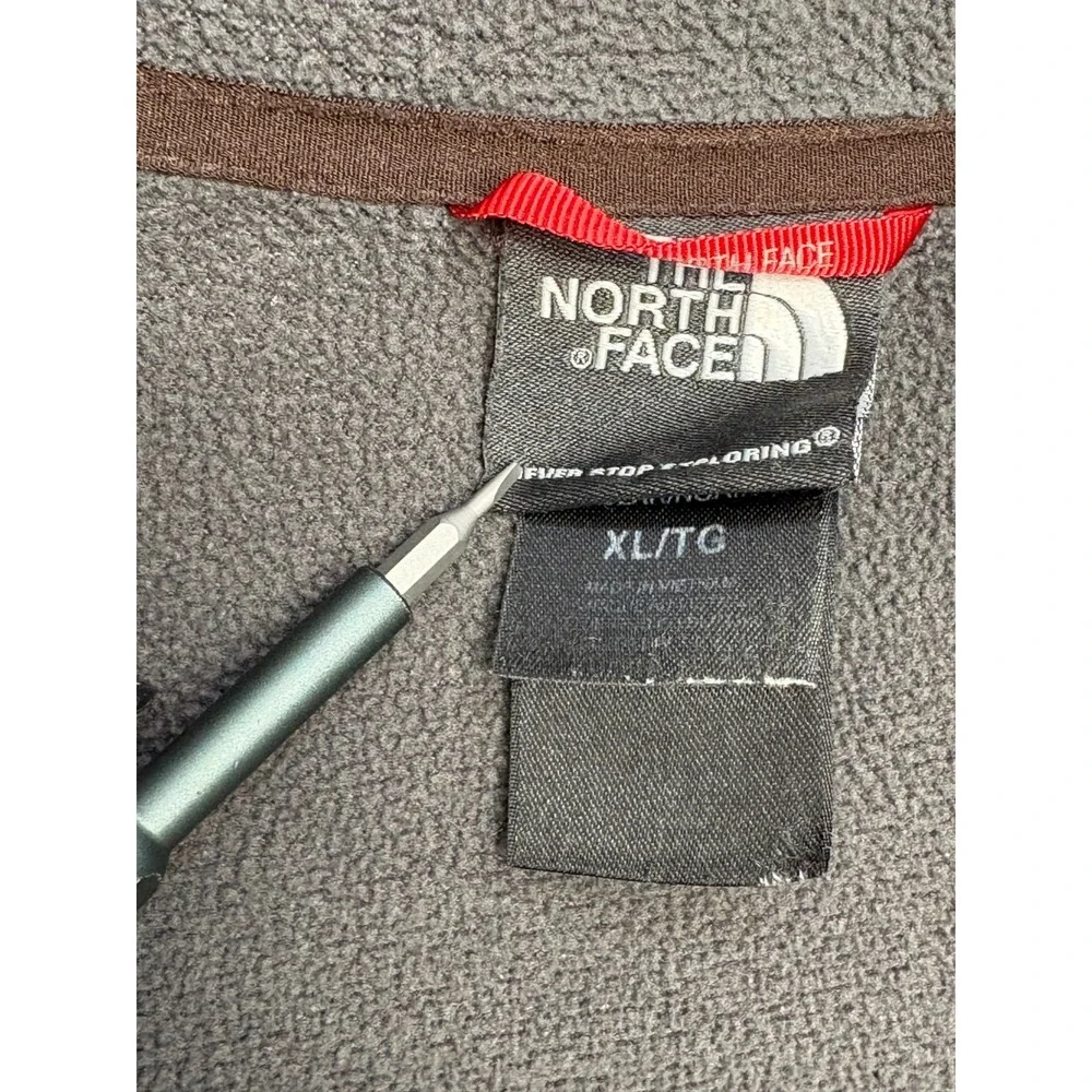 The North Face Jacket Mens Brown Black Soft Shell Fleece Full‎ Zip Outdoor XL